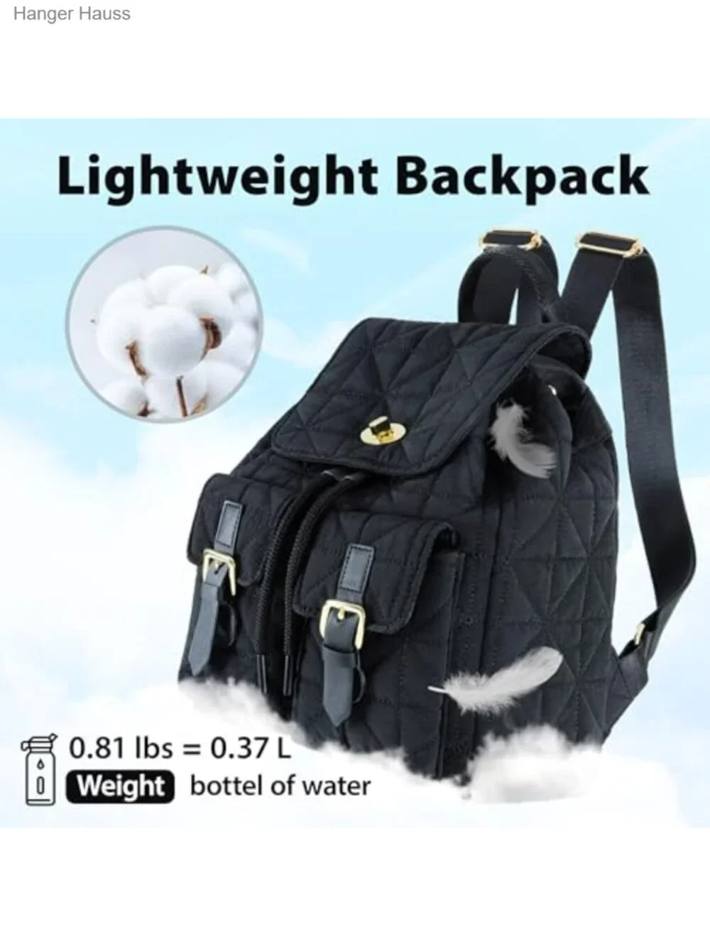 Small Quilted Puffer Backpack for Women, Waterproof Anti-theft Mini Daypack